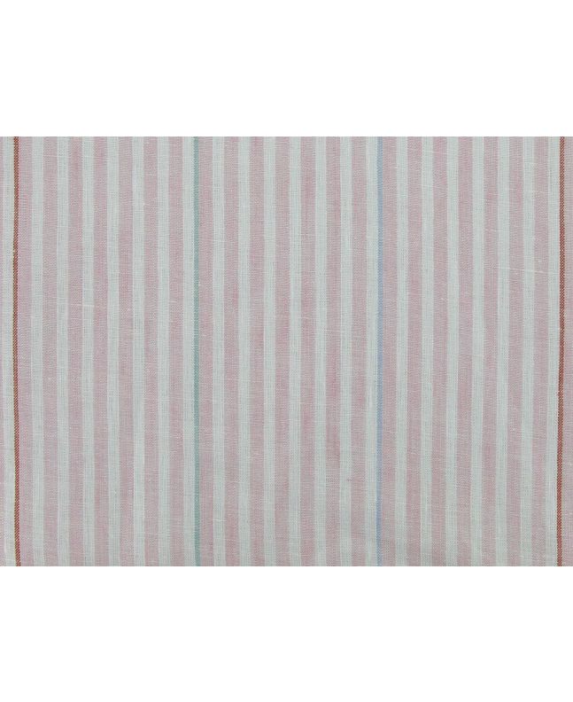 Aran Yarn Dyed Irregular Stripe Irish Linen, Pink