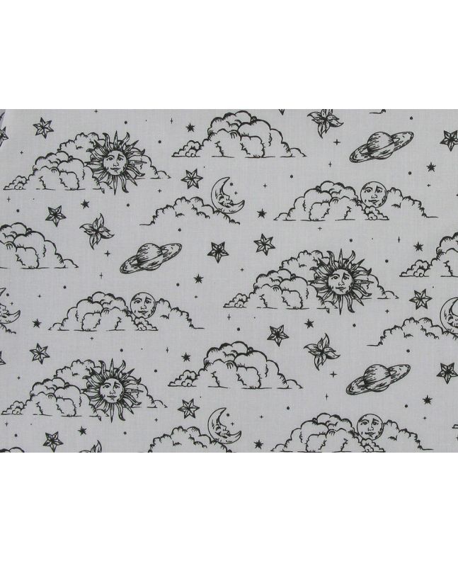 Astrology View Polycotton Print, White