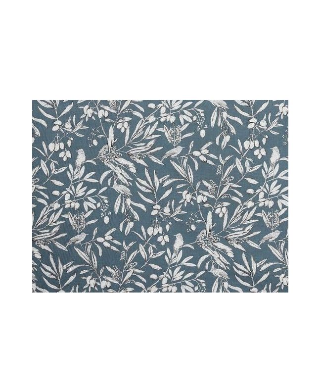 Aviary Cotton Curtain Fabric, Bluebell