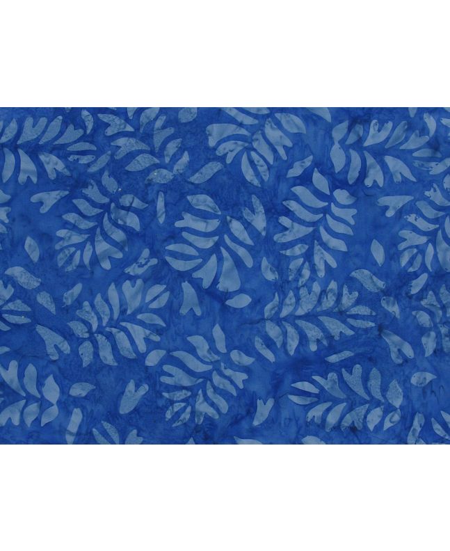 Bali Batik Cotton, Fern Leaf, Cobalt