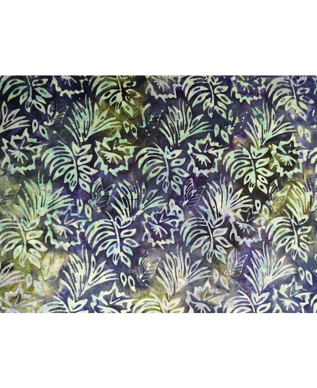 Bali Batik Cotton, Floral Butterfly, Midnight