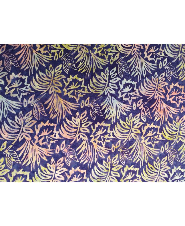 Bali Batik Cotton, Floral Butterfly, Warm Night