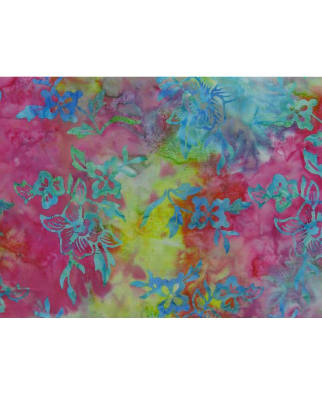 Bali Batik Cotton, Hibiscus, Candy