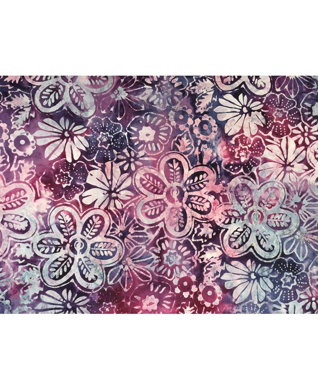Bali Batik Cotton, Meadow Flower, Mulberry