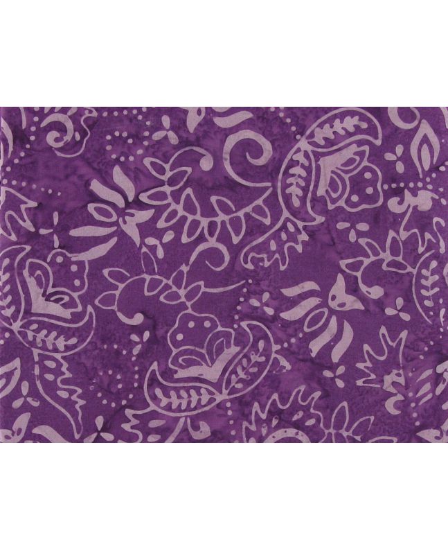 Bali Batik Cotton, Night Garden, Grape