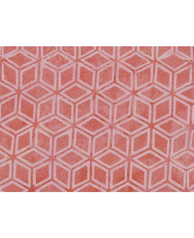 Bali Batik Cotton, Star Cube, Coral