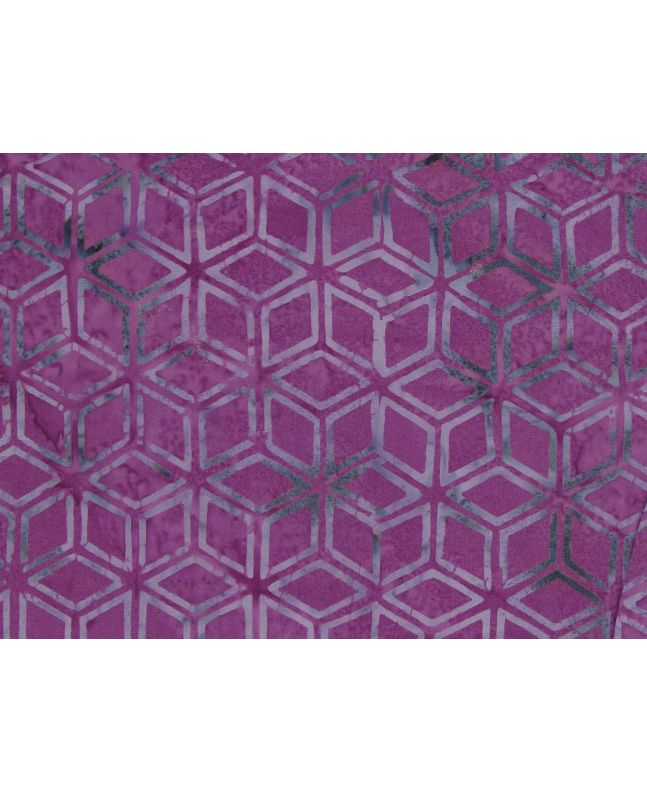 Bali Batik Cotton, Star Cube, Grape