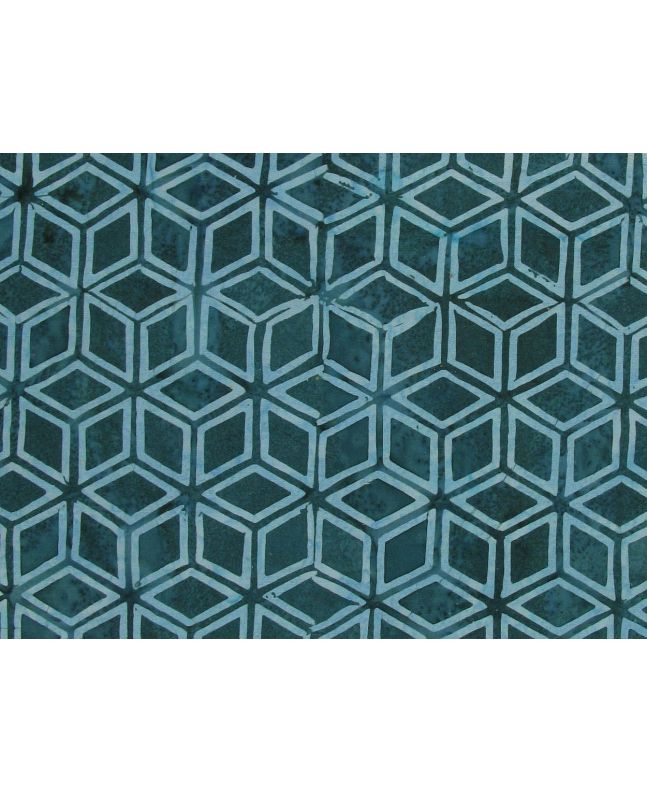 Bali Batik Cotton, Star Cube, Turquoise