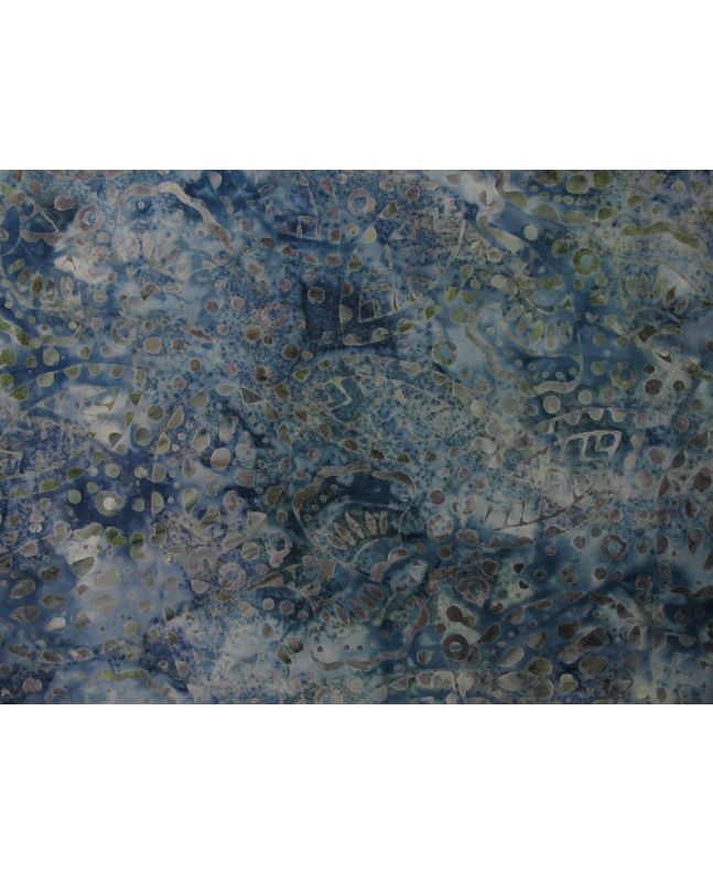 Bali Batik Cotton, Tribal Leaf, Admiral