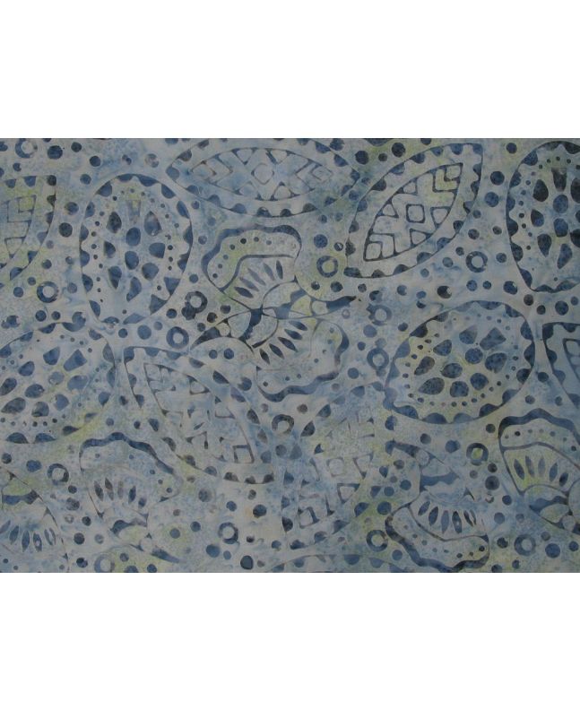 Bali Batik Cotton, Tribal Leaf, Sky
