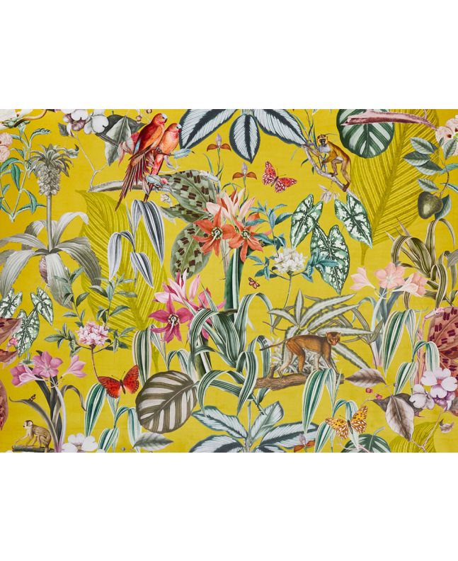 Barbados Printed Velvet, Citron