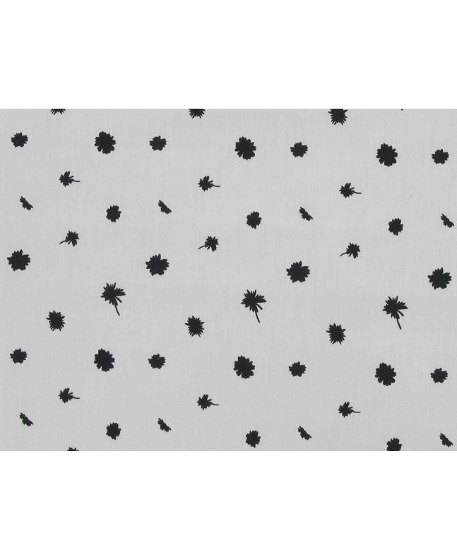 Blossom Flutter Printed Cotton Twill, White