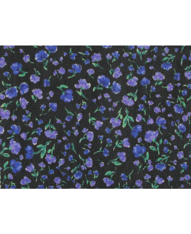 Blue Flower Flutter Printed Mesh