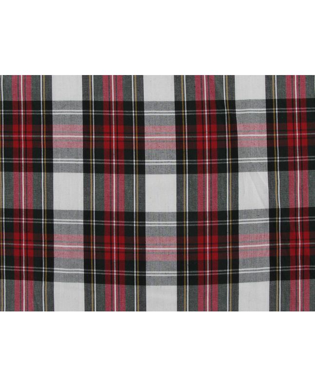 Bonnie Polycotton Woven Tartan, Dress Stewart White