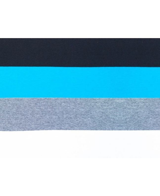 Breton Wide Stripe Cotton Jersey, Aqua