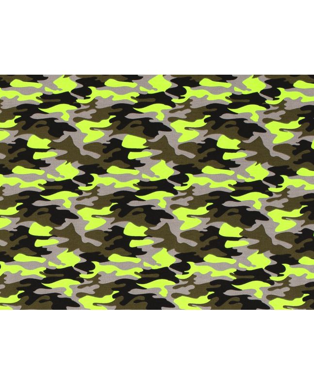 Bright Party Camouflage Cotton Jersey, Green