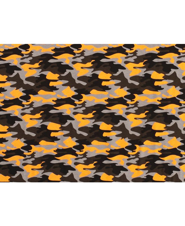 Bright Party Camouflage Cotton Jersey, Orange