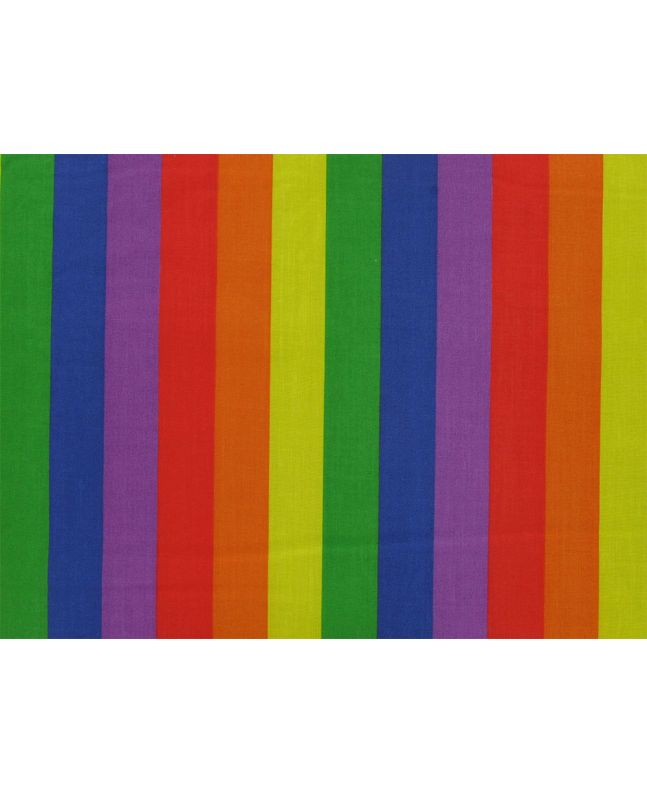 Bright Rainbow Stripe Polycotton Print, 1 Inch Stripe
