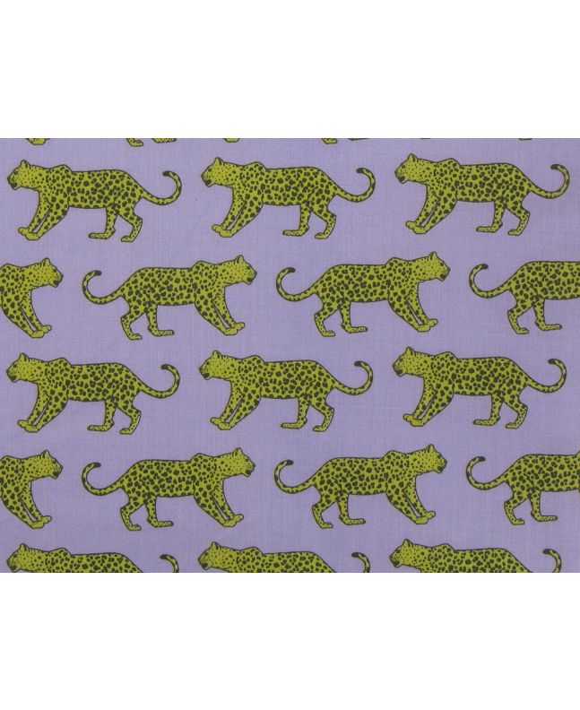 Bright Safari Cheetah Polycotton Print, Lilac