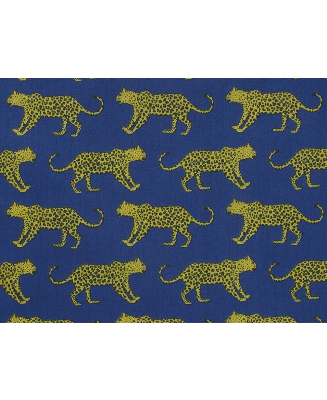 Bright Safari Cheetah Polycotton Print, Royal