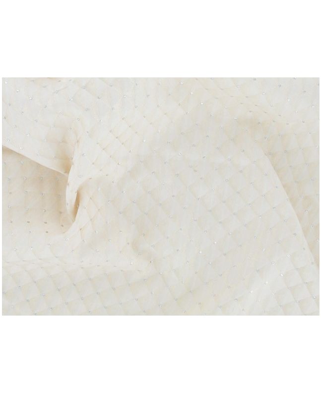 Brocade Squares - Beige with Silver