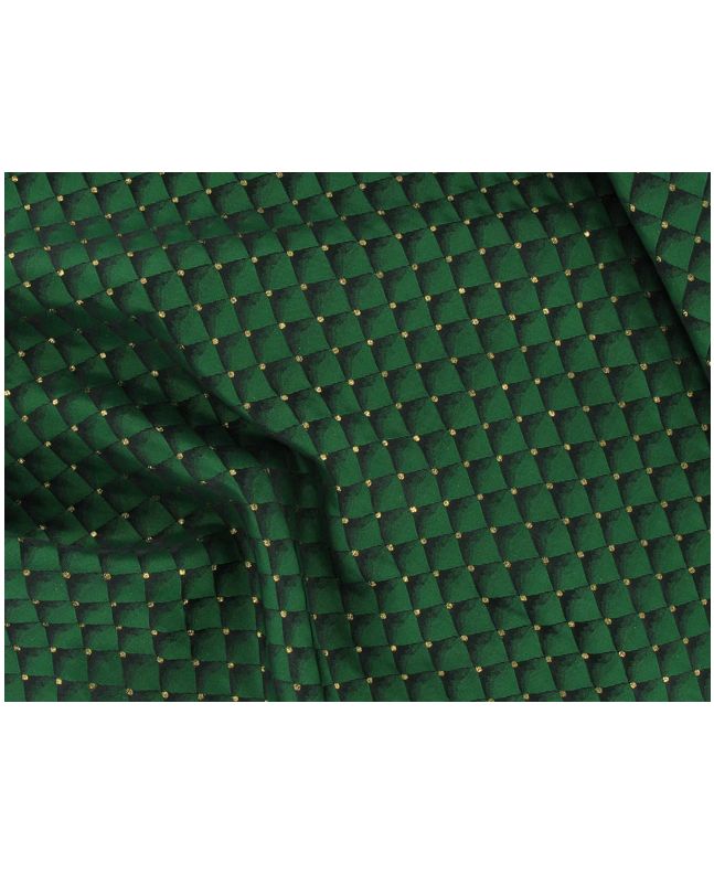 Brocade Squares - Green with Gold