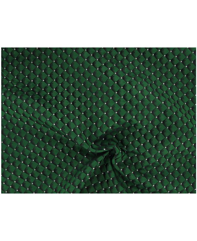 Brocade Squares - Green with Silver