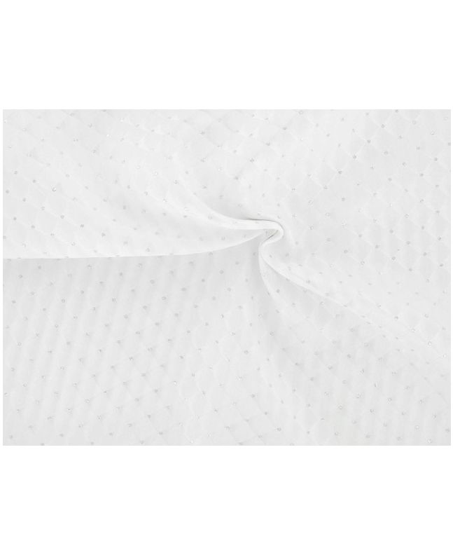 Brocade Squares - White with Silver
