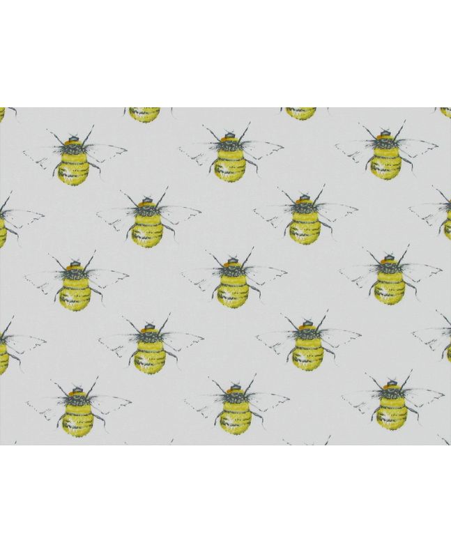Busy Bees Cotton Poplin Print, Ivory