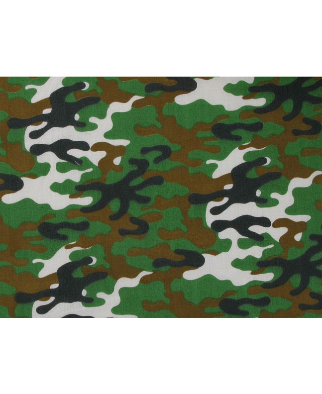 Camouflage Flash Polycotton Print, Green