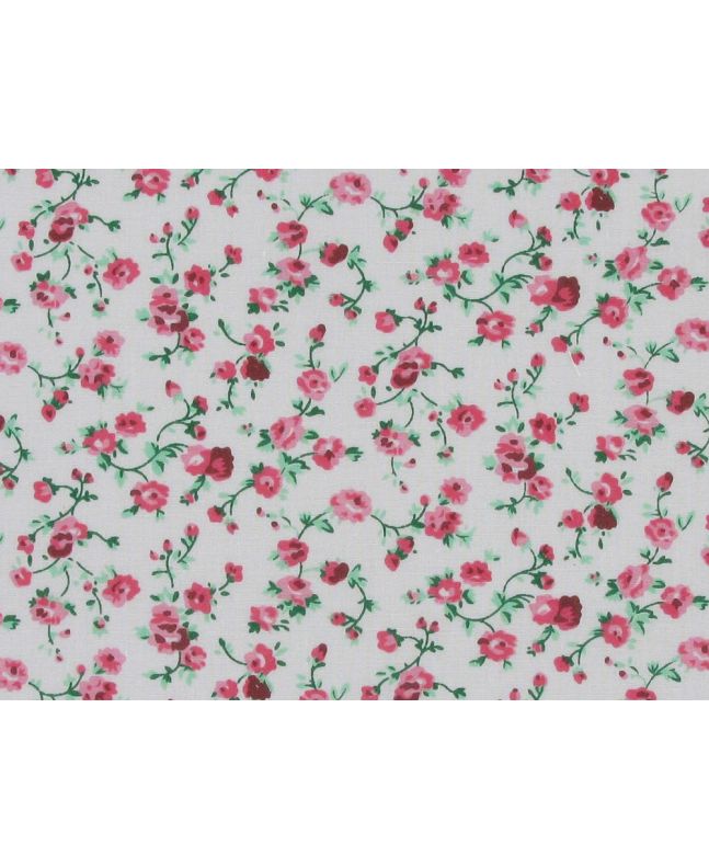 Chatsworth Garden Polycotton Print, Pink and White