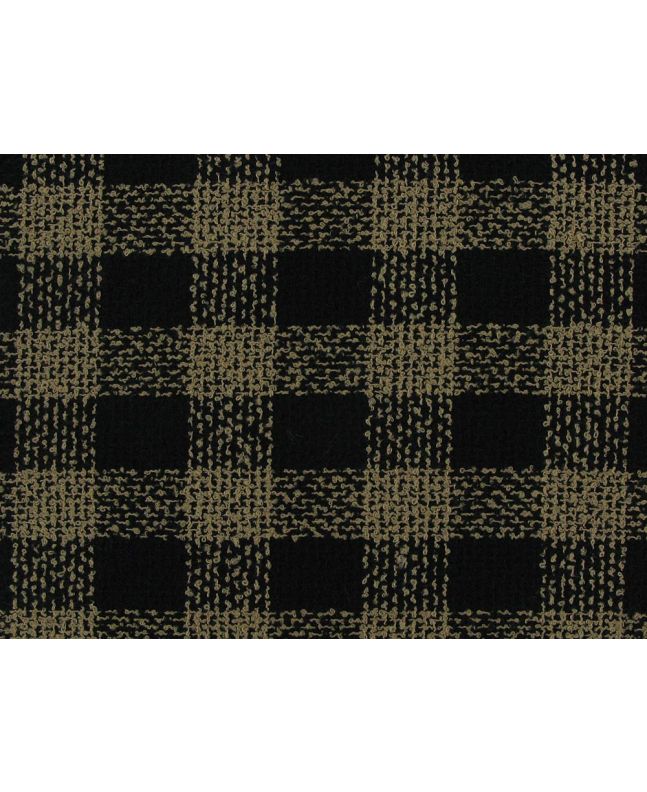 Checked Boucle Polyviscose Suiting, Black