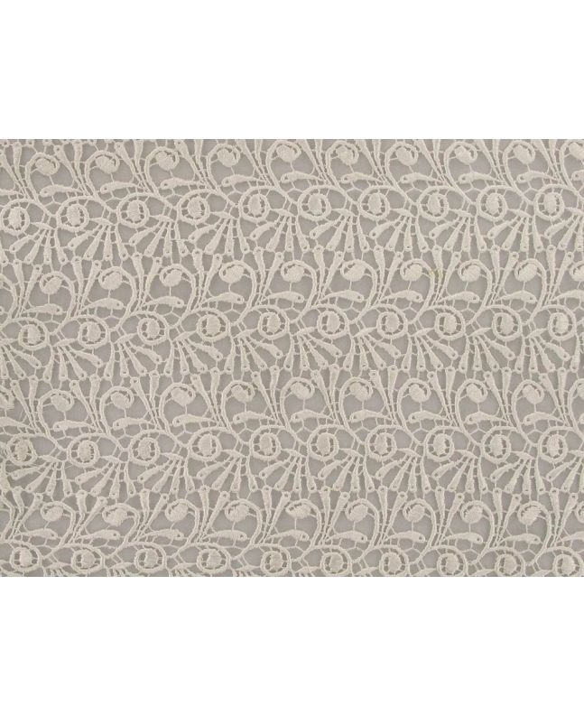 Chemical Embroidery Lace, Floral Bird, Cream