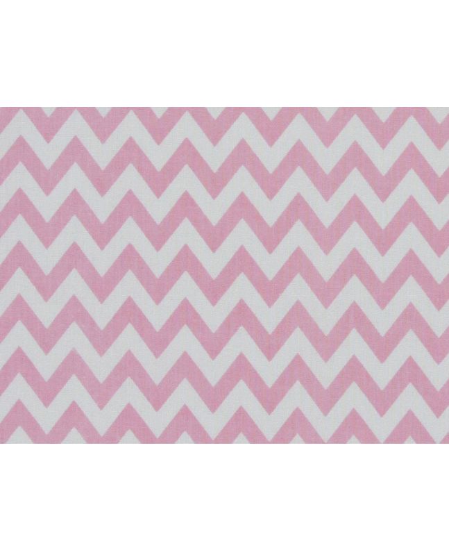 Chevron Polycotton Print, Baby Pink