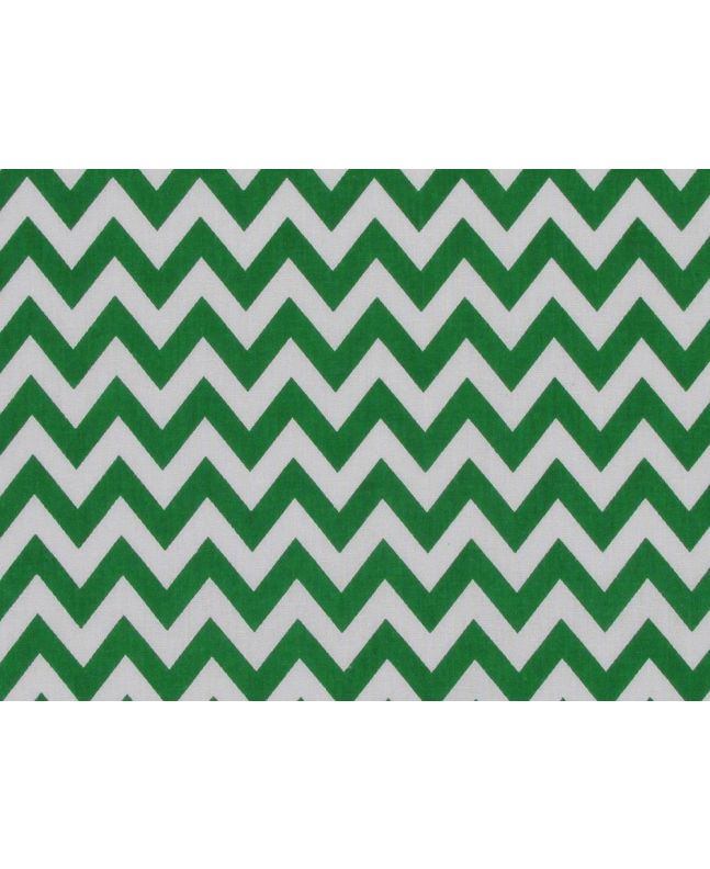 Chevron Polycotton Print, Emerald