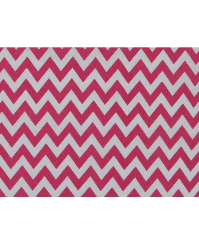 Chevron Polycotton Print, Pink
