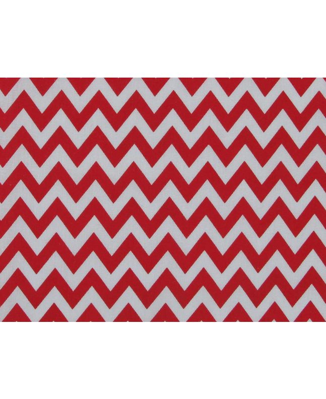 Chevron Polycotton Print, Red