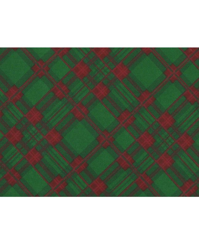 Christmas Check Polycotton Print, Green