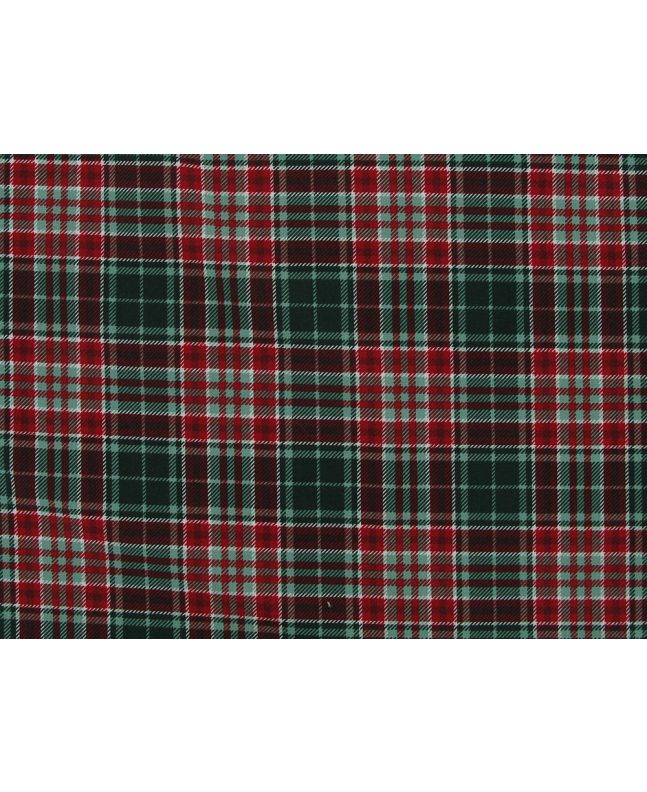 Christmas Check Tartan Cotton Poplin Print, Green