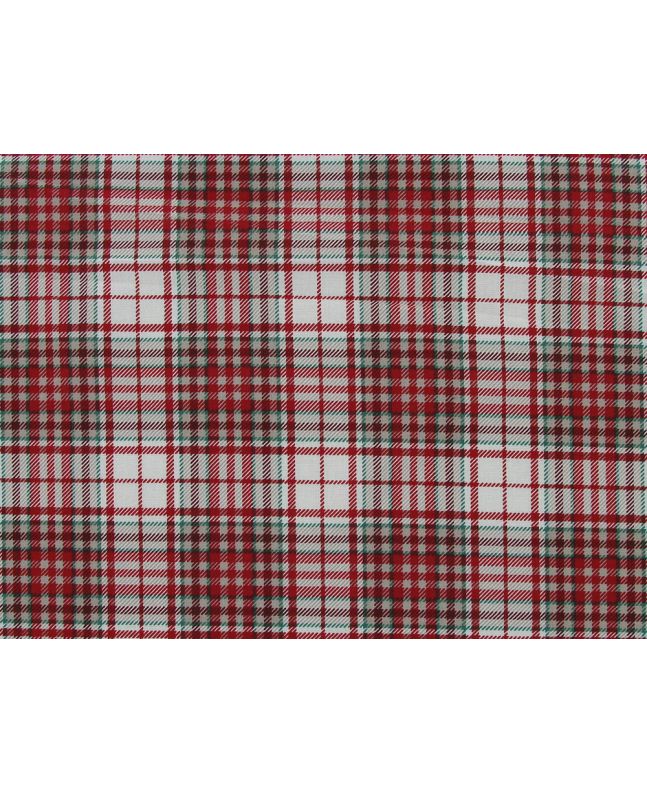 Christmas Check Tartan Cotton Poplin Print, Ivory