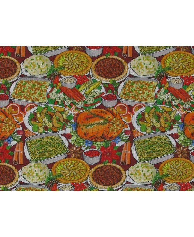 Christmas Dinner Cotton Print