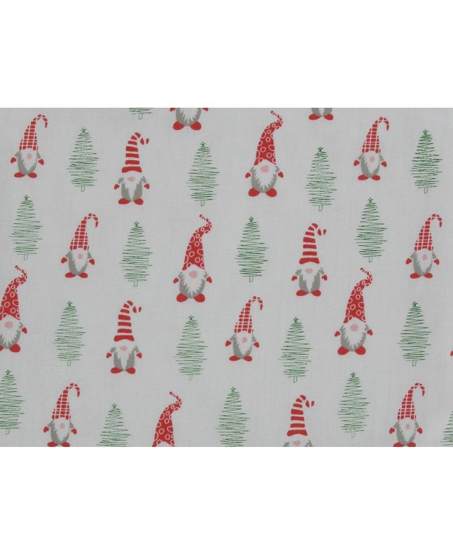 Christmas Gnome Polycotton Print