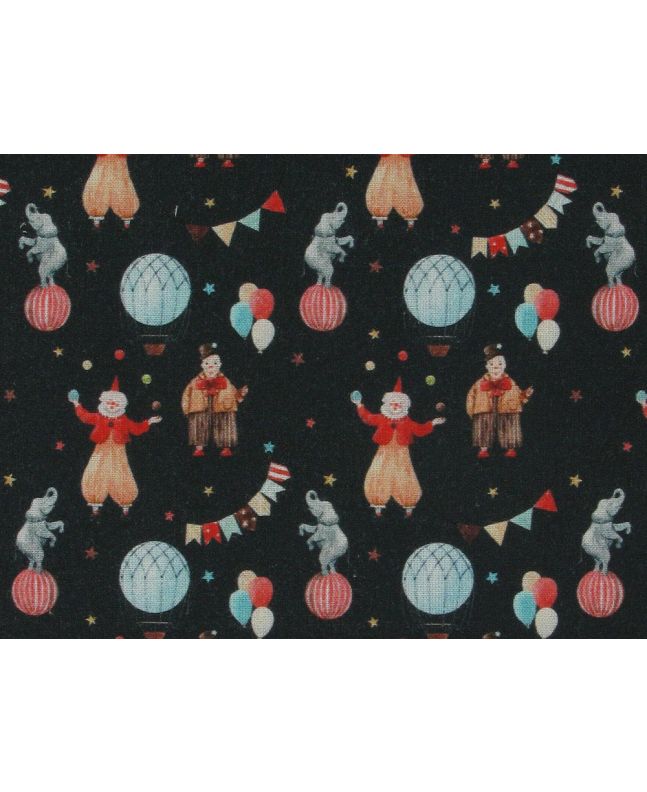 Circus Craze Cotton Print, Black