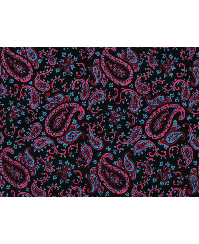 Classic Paisley Cotton Corduroy, Fuchsia