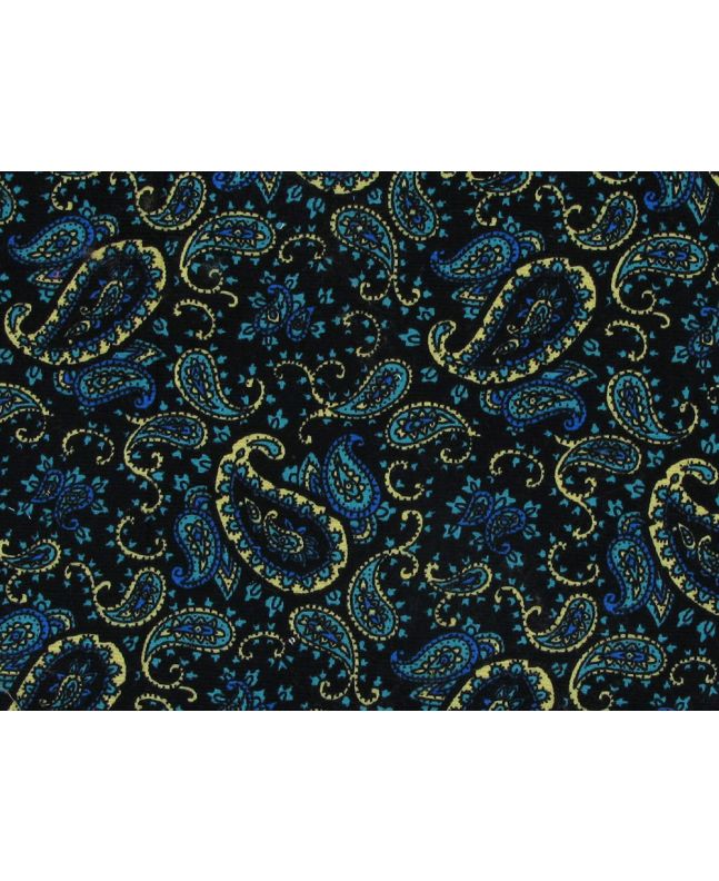 Classic Paisley Cotton Corduroy, Navy