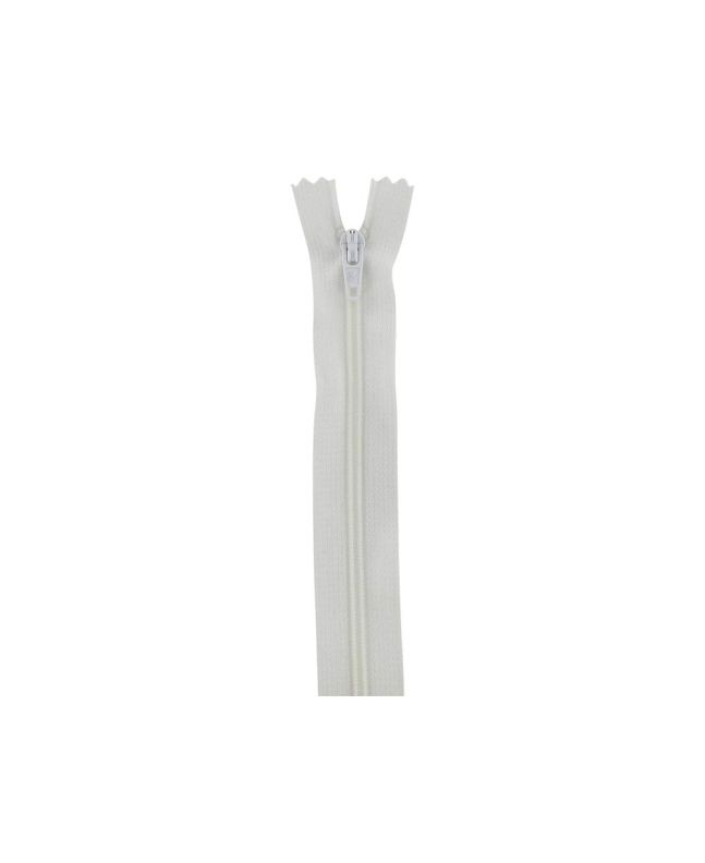 Closed End Dress Zip, 14 Inch, White