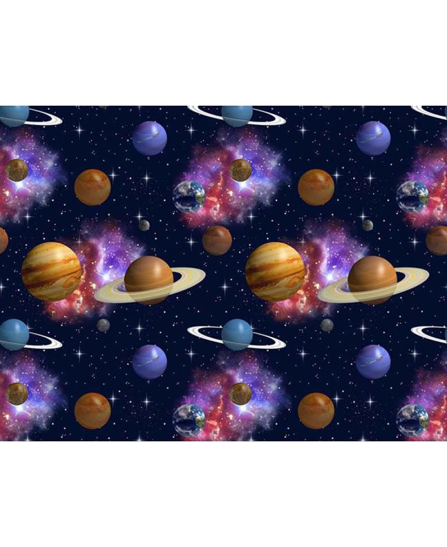 Cosmic Collection Cotton Print, Starlight Planets