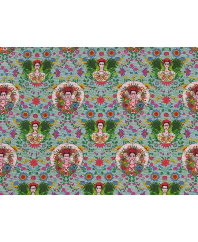 Cotton Rich Panama Canvas, Frida, Aqua
