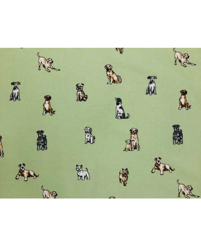 Cotton Rich Panama Canvas, Shabby Dogs, Green