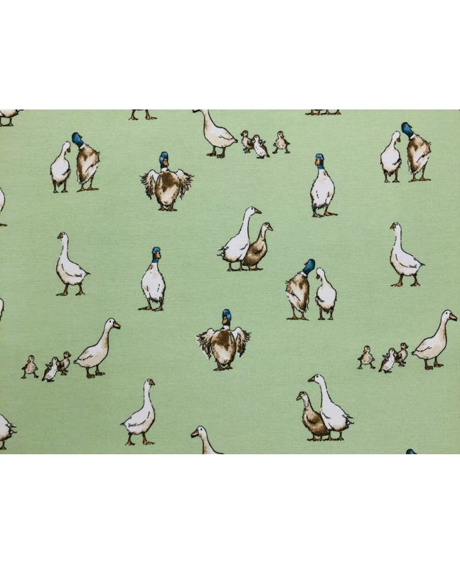 Cotton Rich Panama Canvas, Shabby Ducks, Green